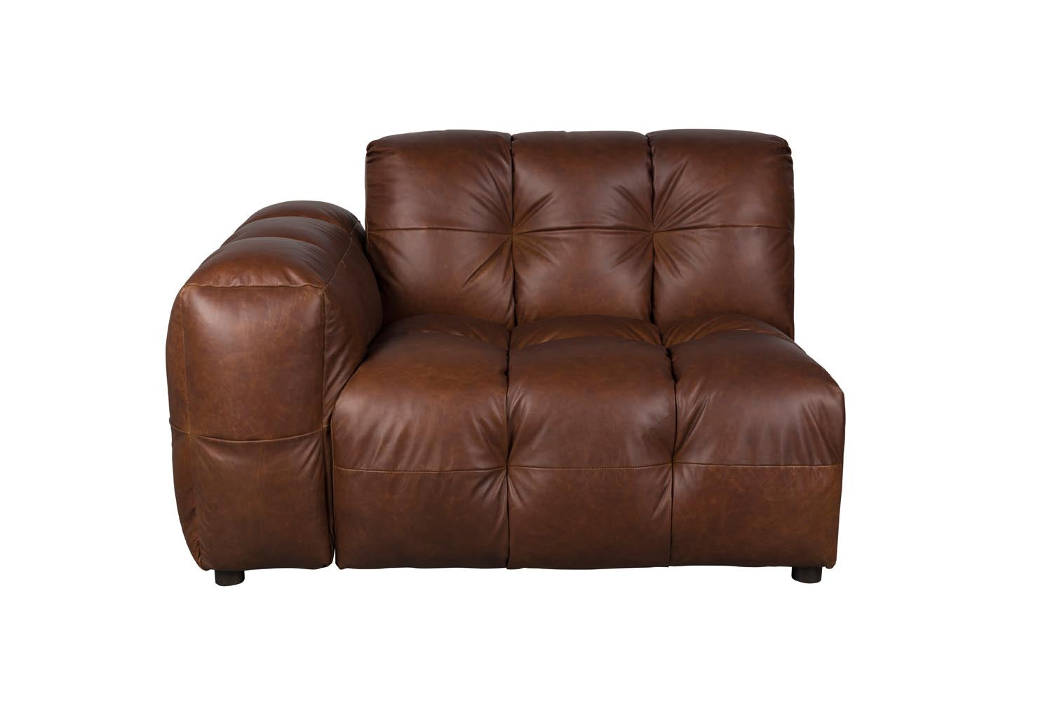 Sofa Element Hackman mit Arm links in Braun präsentiert im Onlineshop von KAQTU Design AG. Modulares Sofa ist von Dutchbone