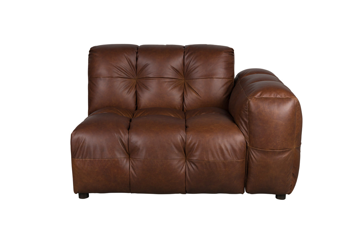 Sofa Element Hackman mit Arm rechts in Chocolate präsentiert im Onlineshop von KAQTU Design AG. Modulares Sofa ist von Dutchbone