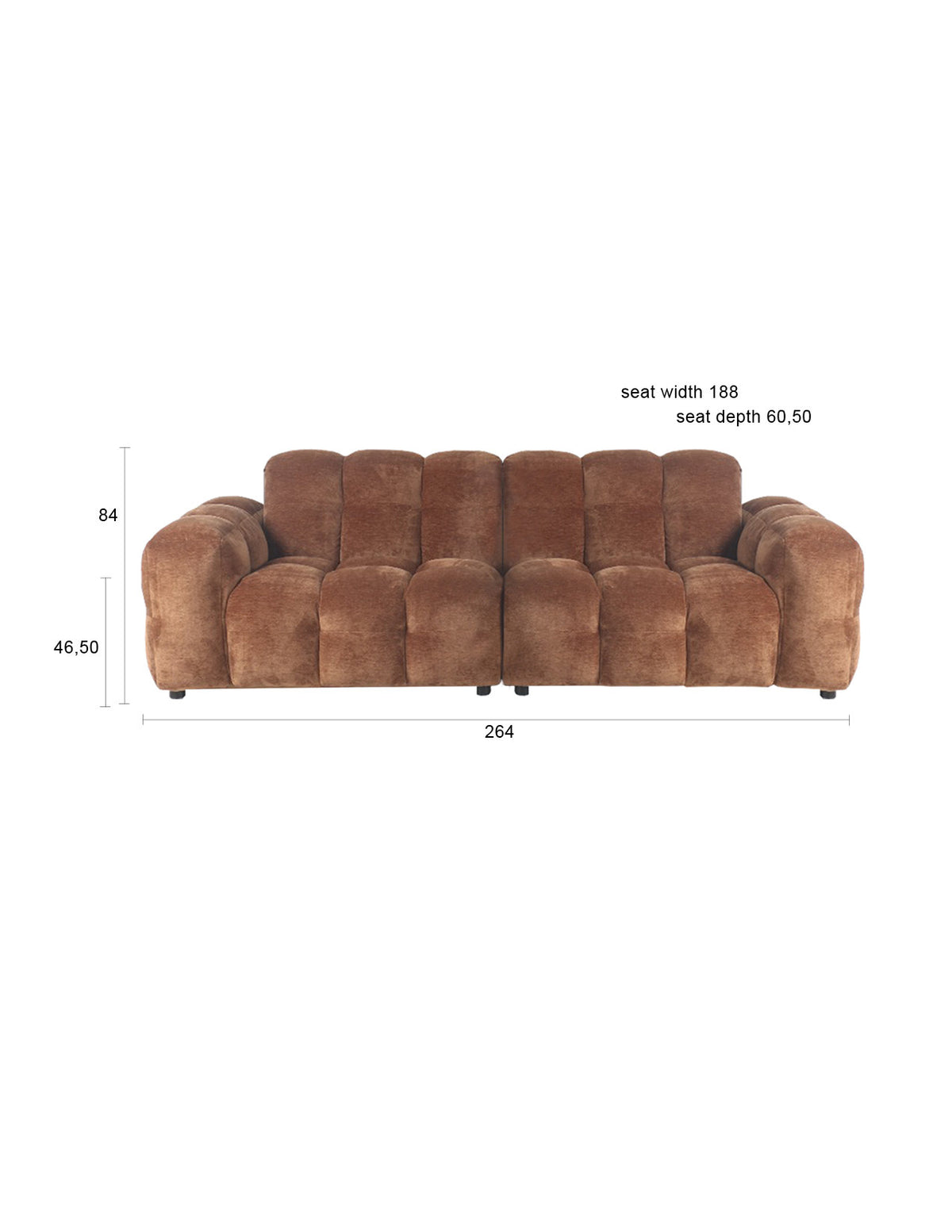Sofa Hackman 3-Sitzer in Cognac präsentiert im Onlineshop von KAQTU Design AG. 3er Sofa ist von Dutchbone