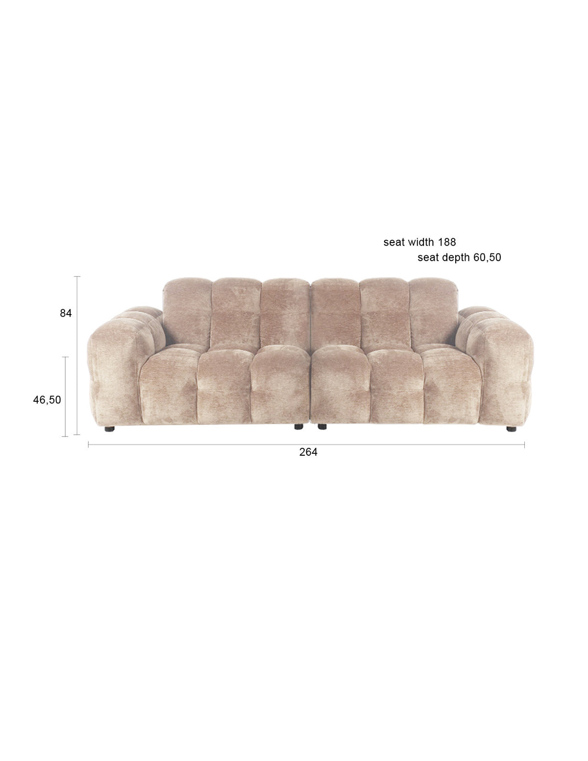 Sofa Hackman 3-Sitzer in Beige präsentiert im Onlineshop von KAQTU Design AG. 3er Sofa ist von Dutchbone
