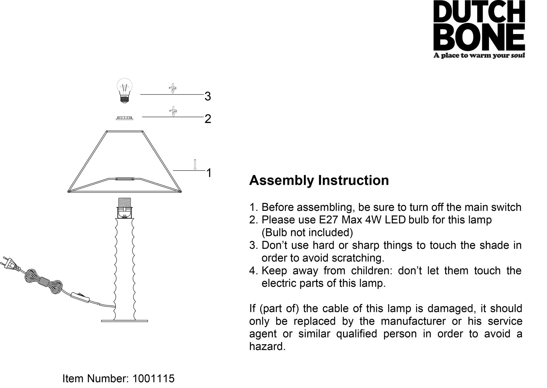 Tischleuchte Horace in Brown präsentiert im Onlineshop von KAQTU Design AG. Tischleuchte ist von Dutchbone
