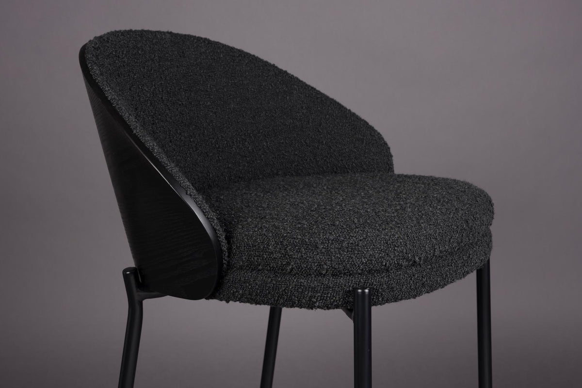 Barstuhl Rodin Bouclé Black in Schwarz präsentiert im Onlineshop von KAQTU Design AG. Barstuhl ist von Dutchbone