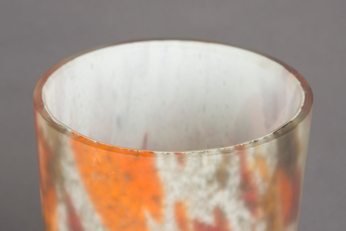 Mehrfarbige Vase Earl aus mattem Glas mit warmen, ineinander übergehenden Farbtönen