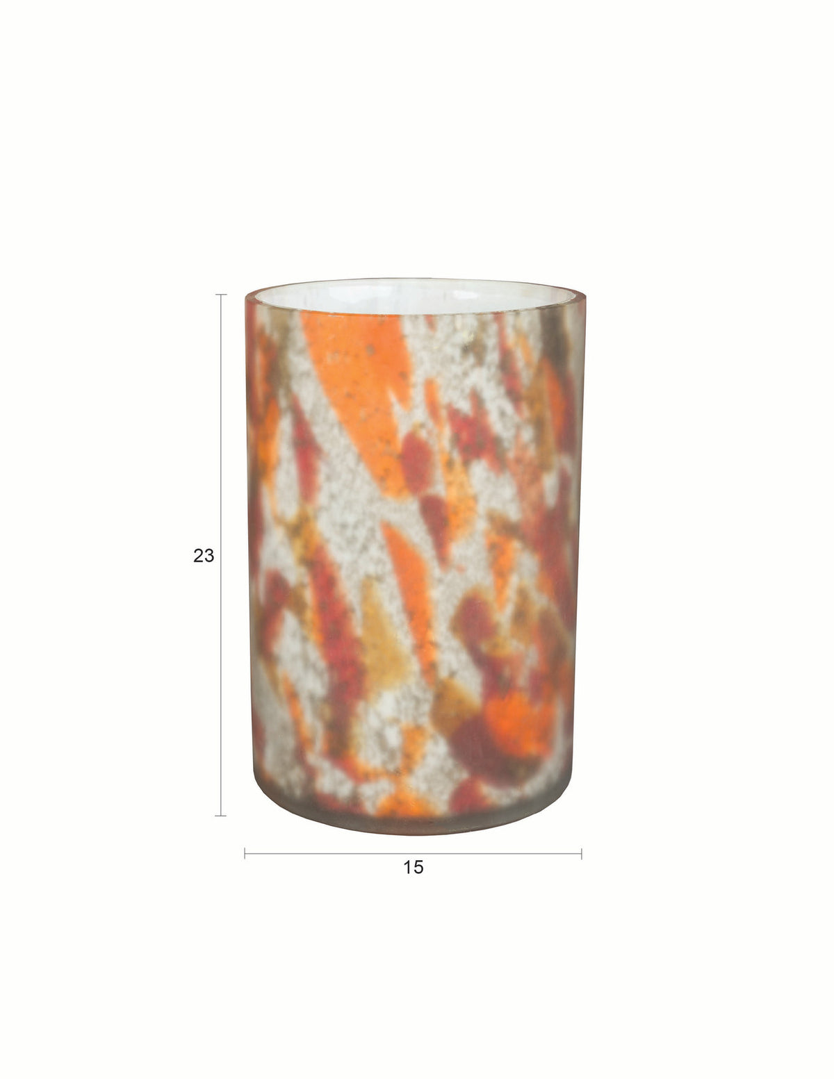 Mehrfarbige Vase Earl aus mattem Glas mit warmen, ineinander übergehenden Farbtönen