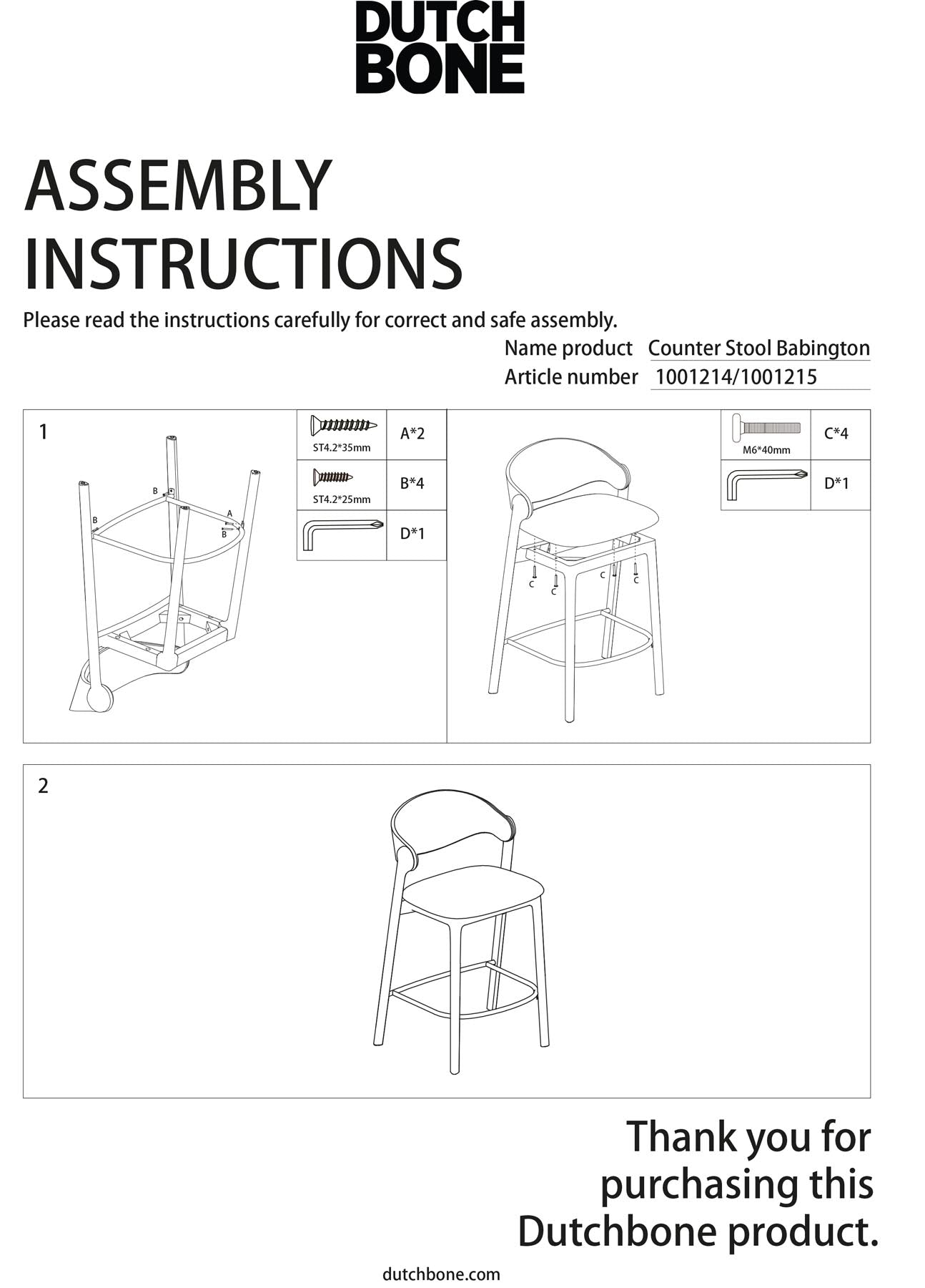 Barhocker Babington in Beige präsentiert im Onlineshop von KAQTU Design AG. Barhocker ist von Dutchbone