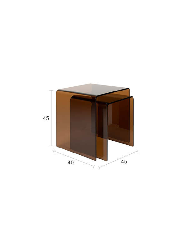 Beistelltisch Vetro Set of 2 in Brown präsentiert im Onlineshop von KAQTU Design AG. Beistelltisch ist von Dutchbone