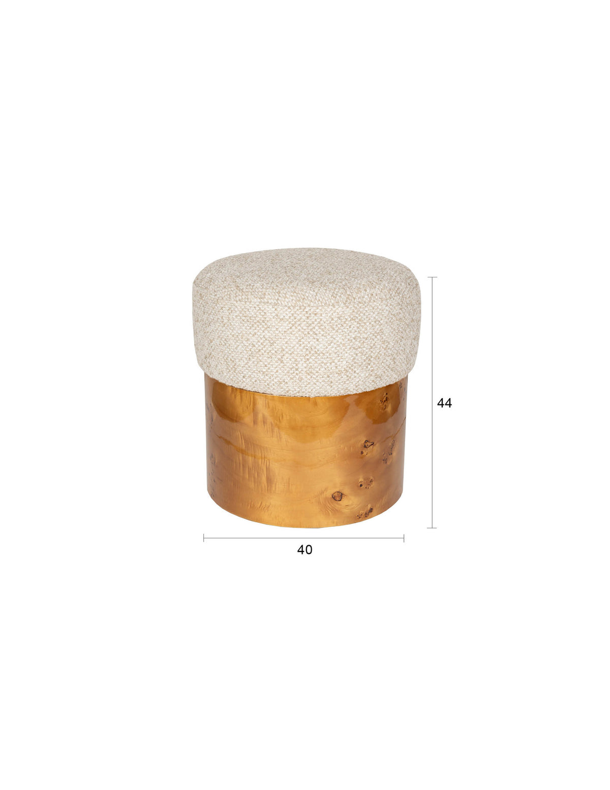 Stuhl Burlin in Beige präsentiert im Onlineshop von KAQTU Design AG. Hocker ist von Dutchbone