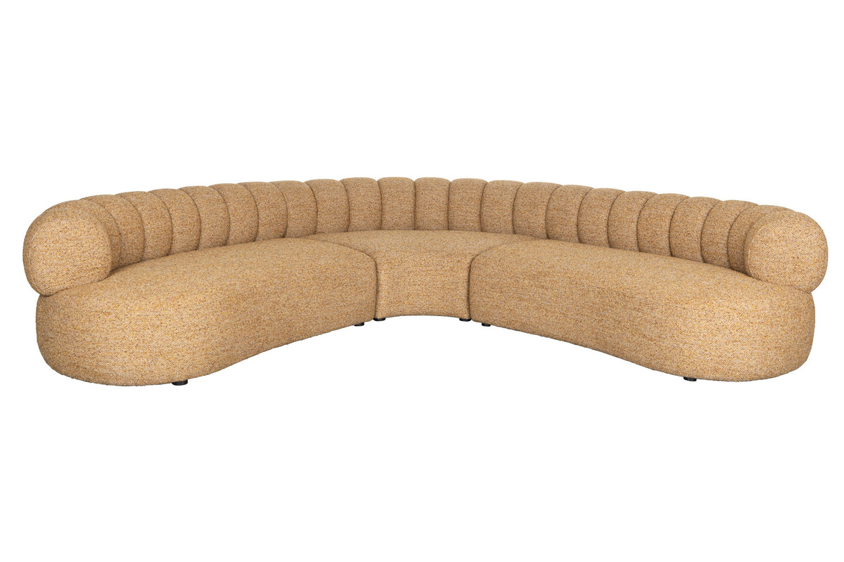Ecksofa Duvane von Dutchbone, gepolsterter Sitz aus Acryl und Polyester, runde Formen