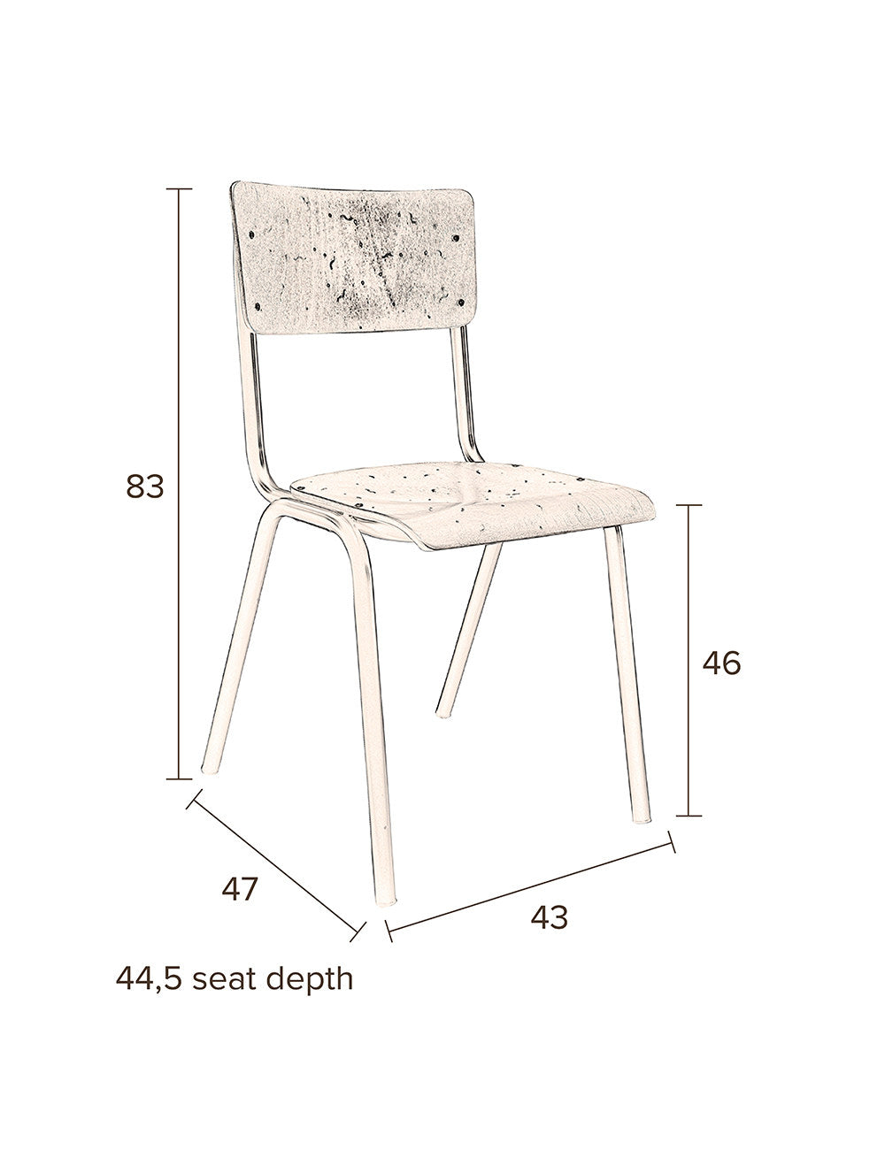 Stuhl Scuola in Braun präsentiert im Onlineshop von KAQTU Design AG. Stuhl ist von Dutchbone