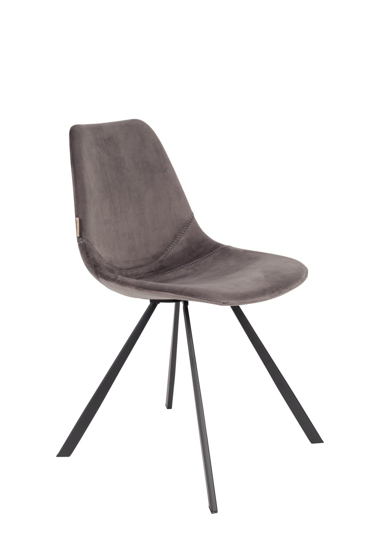 Stuhl Franky Velvet in Grau präsentiert im Onlineshop von KAQTU Design AG. Stuhl ist von Dutchbone