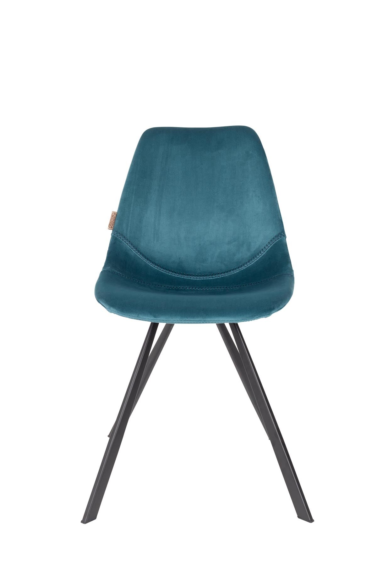Stuhl Franky Velvet in Petrol präsentiert im Onlineshop von KAQTU Design AG. Stuhl ist von Dutchbone
