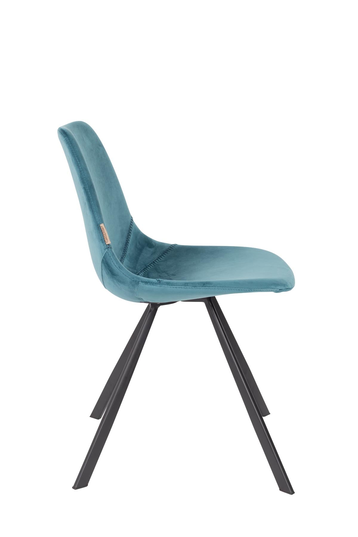 Stuhl Franky Velvet in Petrol präsentiert im Onlineshop von KAQTU Design AG. Stuhl ist von Dutchbone