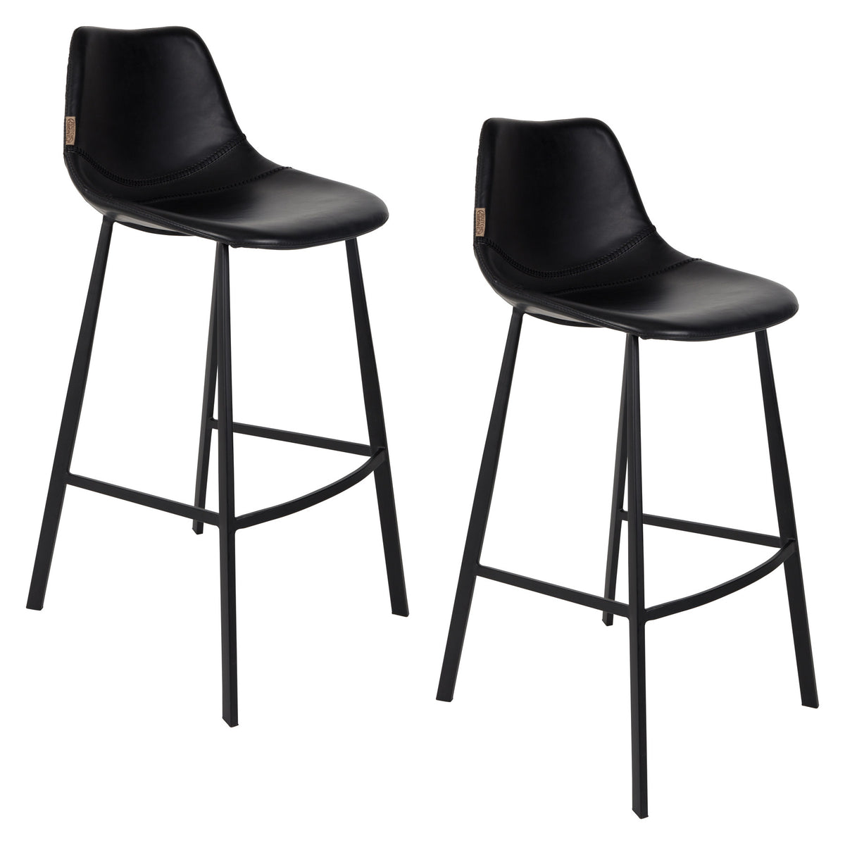 Barstuhl Franky in Schwarz / Kunstleder präsentiert im Onlineshop von KAQTU Design AG. Barstuhl ist von Dutchbone