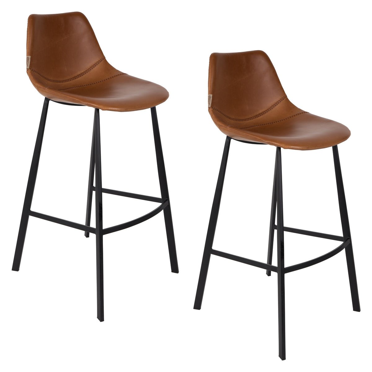 Barstuhl Franky in Braun / Kunstleder präsentiert im Onlineshop von KAQTU Design AG. Barstuhl ist von Dutchbone