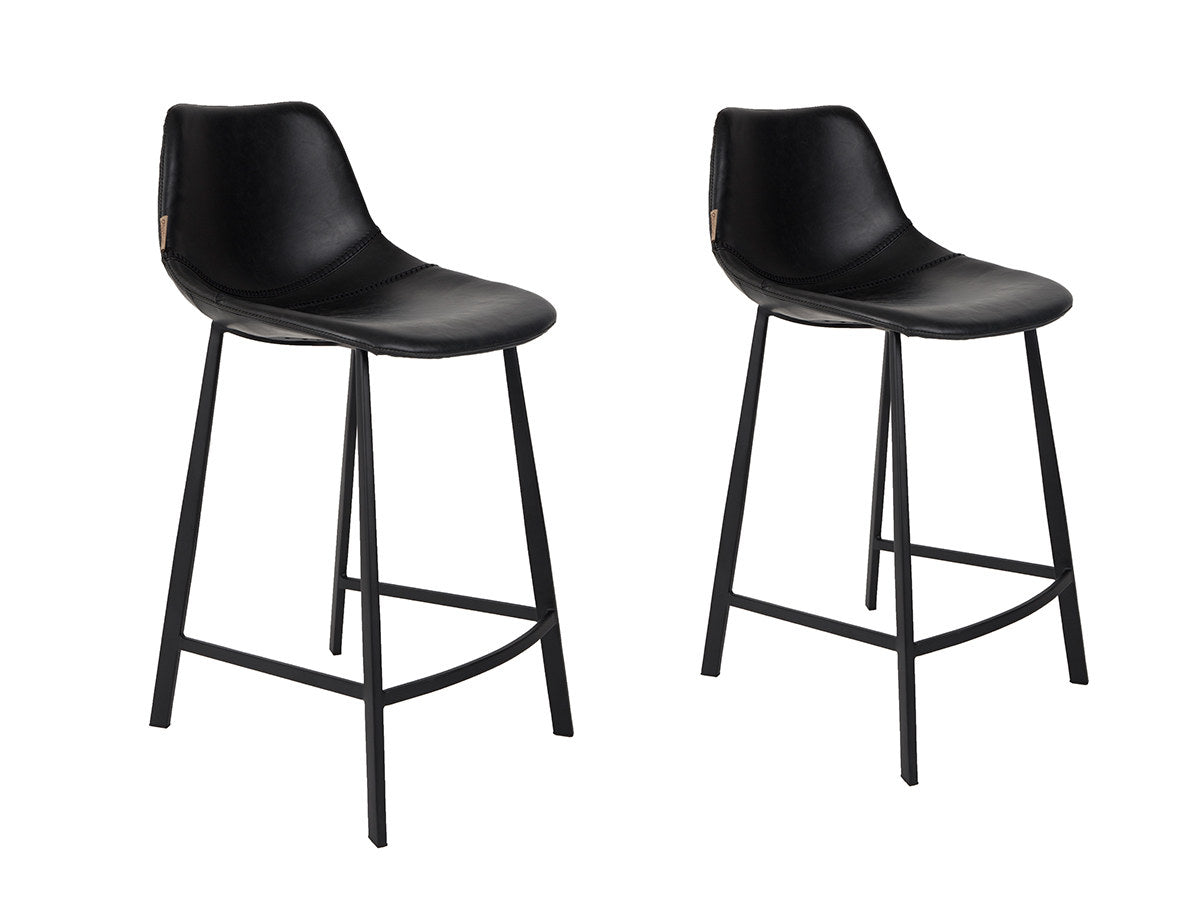 Barstuhl Franky in Schwarz / Kunstleder präsentiert im Onlineshop von KAQTU Design AG. Barstuhl ist von Dutchbone
