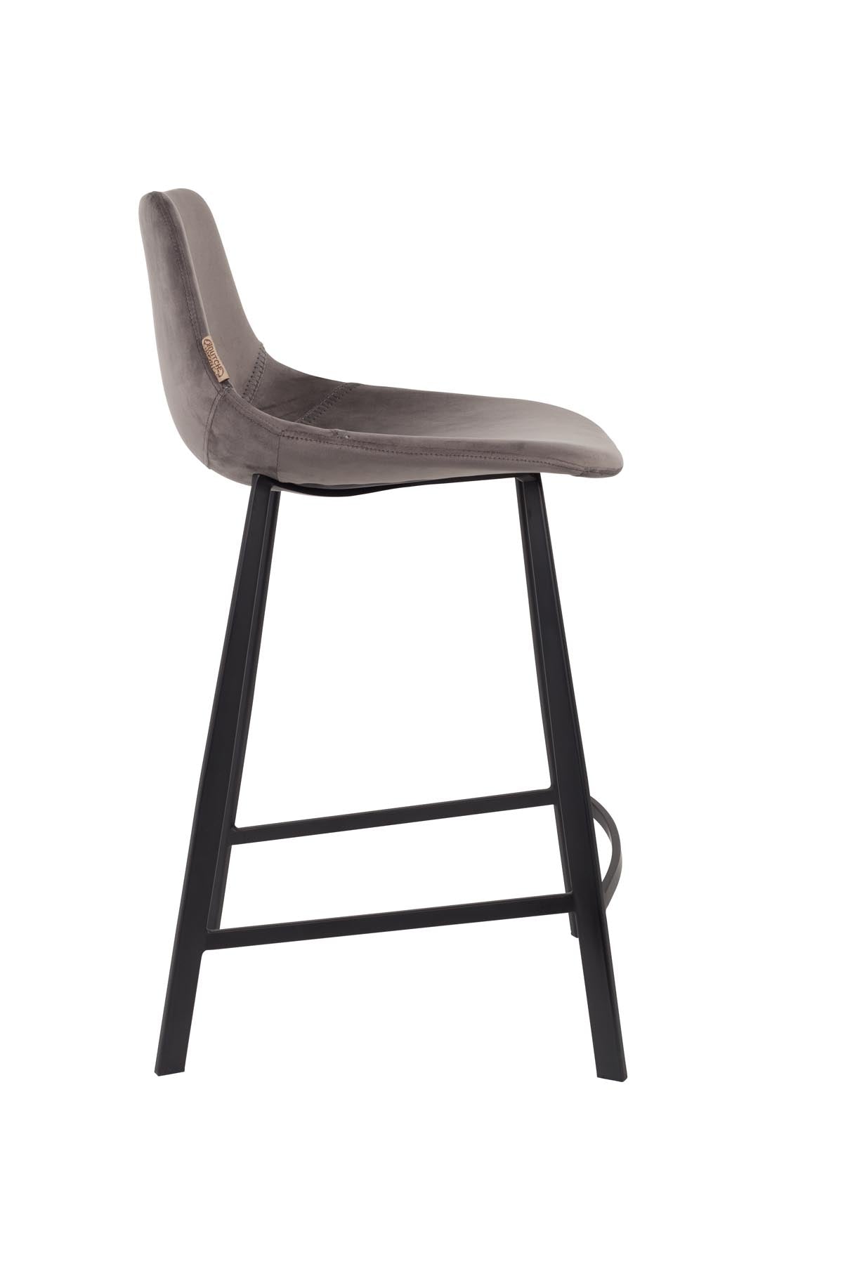 Barstuhl Franky Velvet in Grau präsentiert im Onlineshop von KAQTU Design AG. Barstuhl ist von Dutchbone