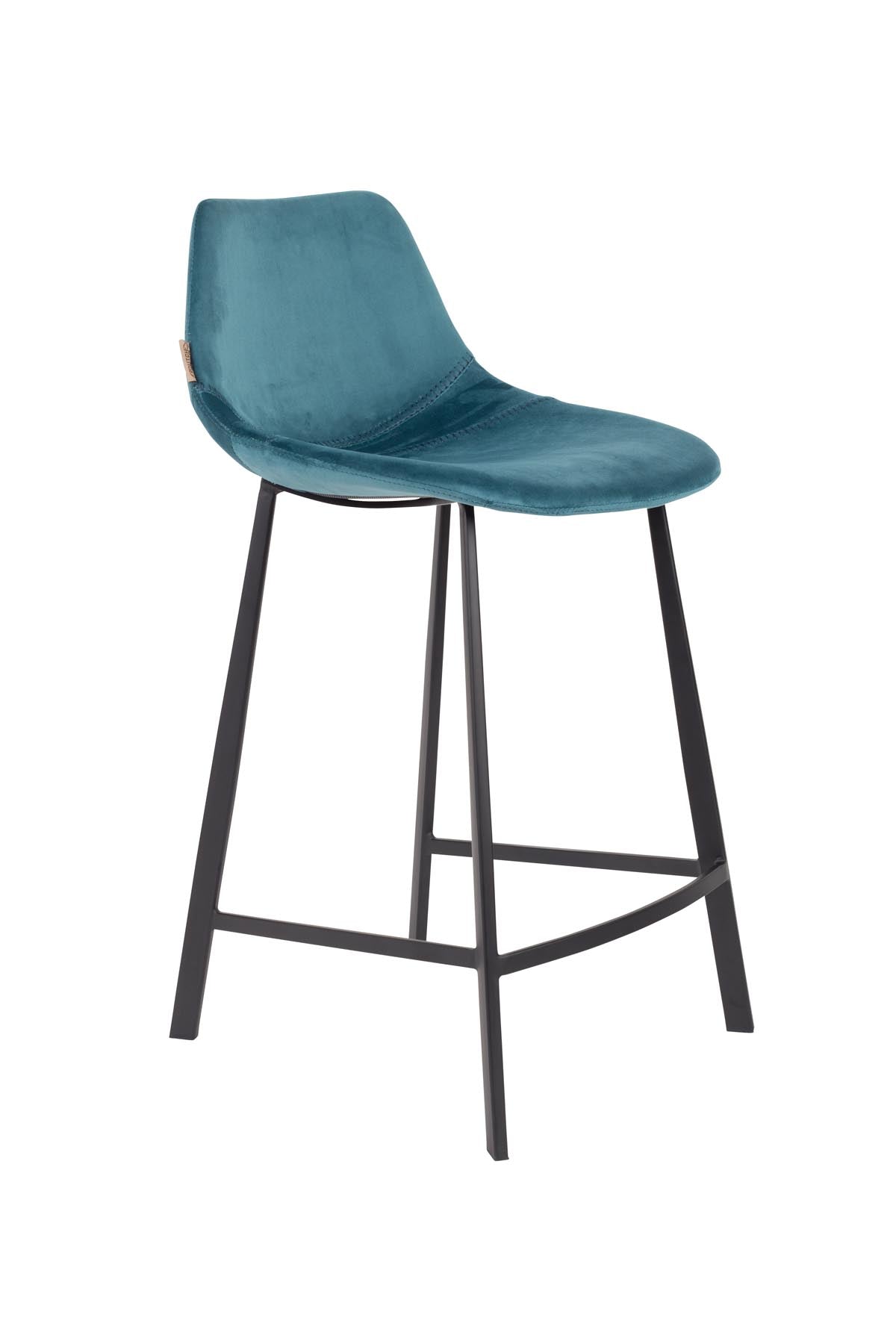 Barstuhl Franky Velvet in Petrol präsentiert im Onlineshop von KAQTU Design AG. Barstuhl ist von Dutchbone