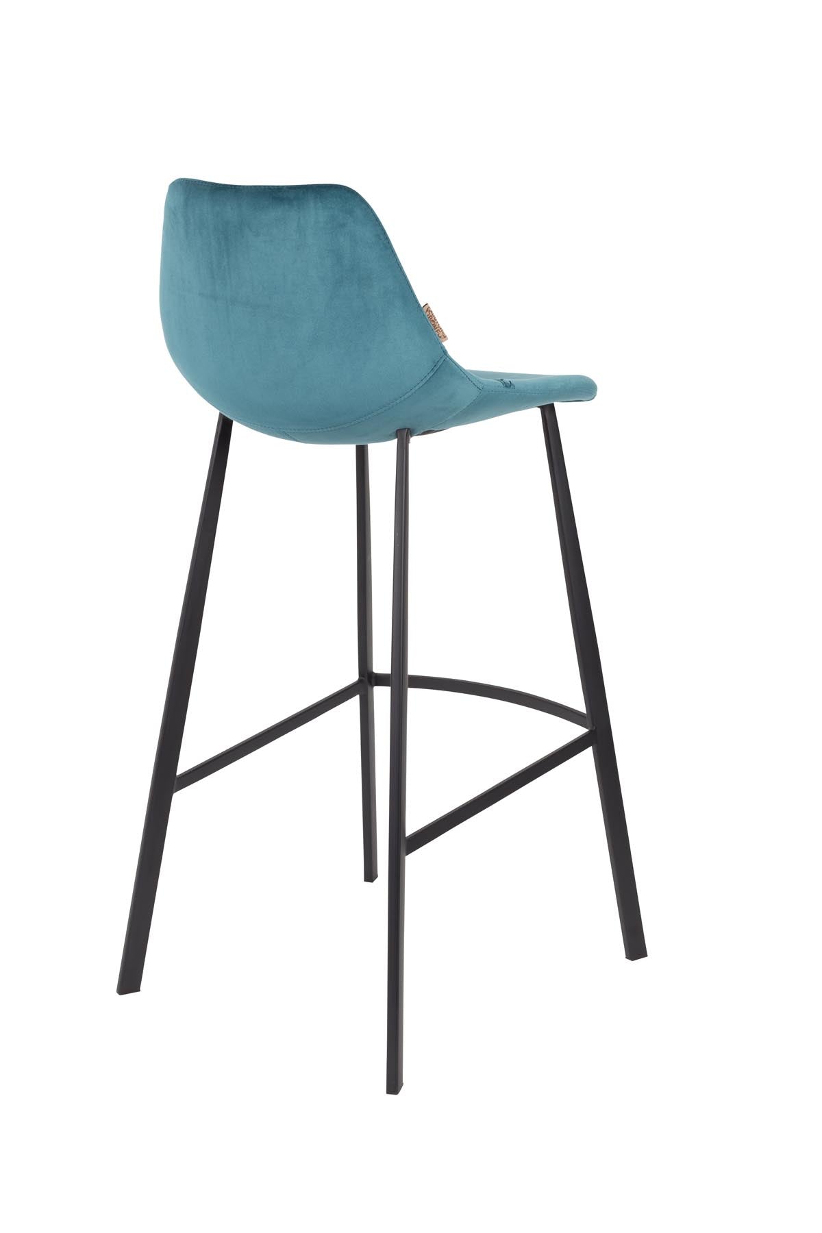 Barstuhl Franky Velvet in Petrol präsentiert im Onlineshop von KAQTU Design AG. Barstuhl ist von Dutchbone