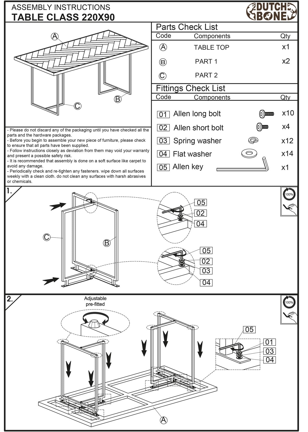 Tisch Class in Braun/Messing präsentiert im Onlineshop von KAQTU Design AG. Esstisch ist von Dutchbone