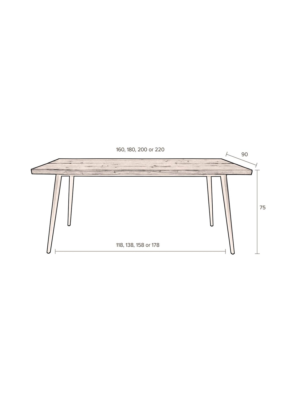 Tisch Alagon in Braun präsentiert im Onlineshop von KAQTU Design AG. Esstisch ist von Dutchbone