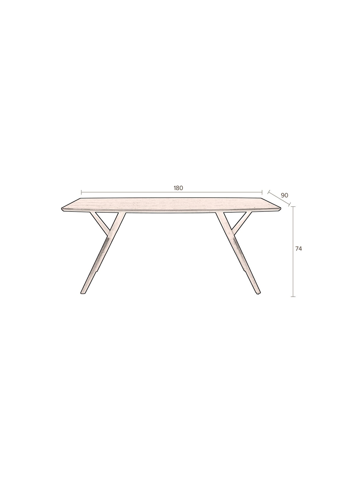 Tisch Malaya in Braun präsentiert im Onlineshop von KAQTU Design AG. Esstisch ist von Dutchbone