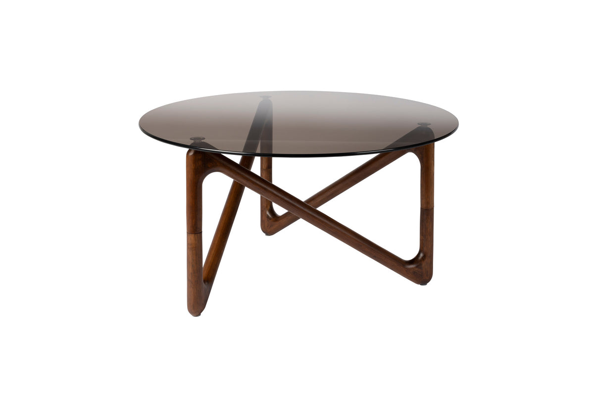 Kaffeetisch Naia in Dunkelgrau / Walnuss präsentiert im Onlineshop von KAQTU Design AG. Couchtisch ist von Dutchbone