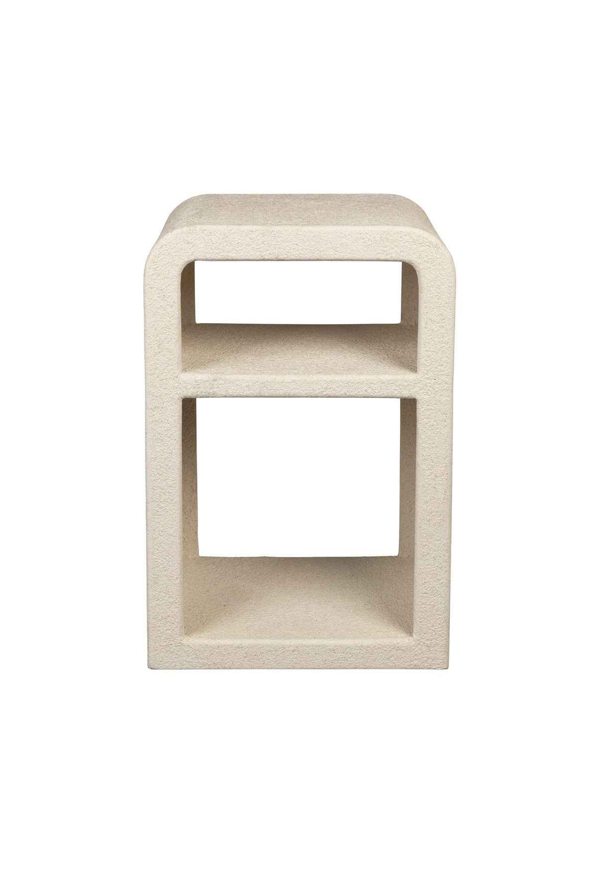 Beiger Beistelltisch Bed Veda aus Marmor mit weicher, organischer Form und weisser Basis