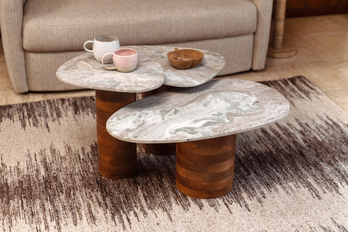 Beistelltisch Suki (3er-Set) in Braun präsentiert im Onlineshop von KAQTU Design AG. Couchtisch ist von Dutchbone