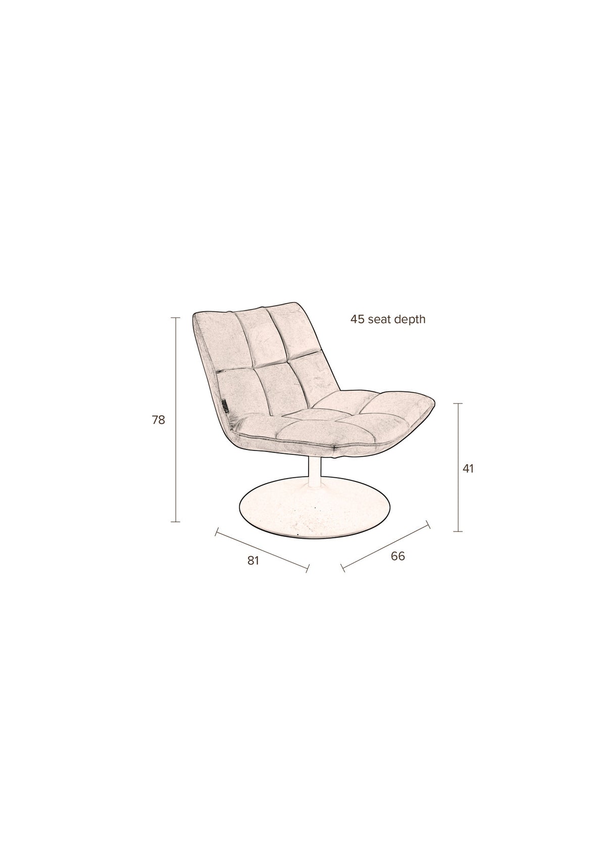 Loungesessel Bar in Dunkelgrau präsentiert im Onlineshop von KAQTU Design AG. Sessel ist von Dutchbone