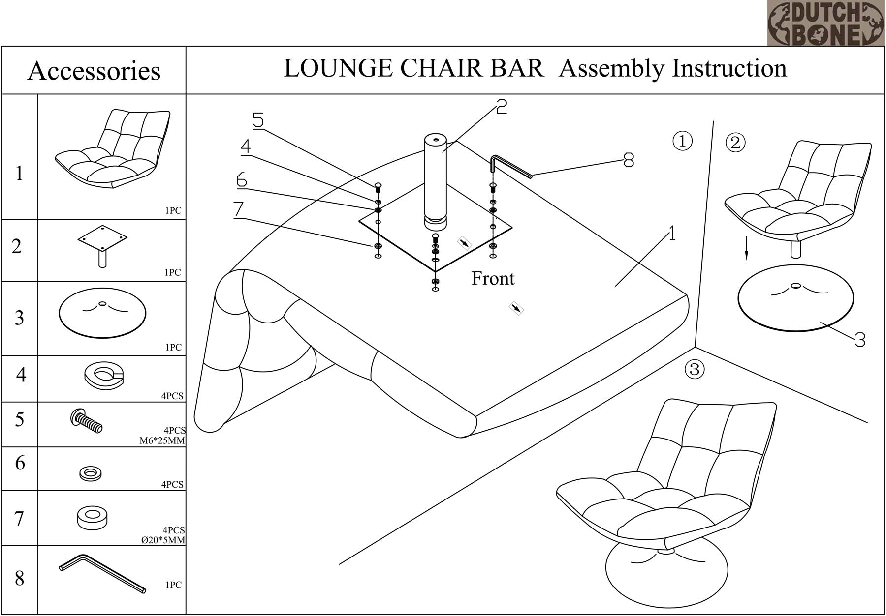 Sessel Bar in Beige präsentiert im Onlineshop von KAQTU Design AG. Sessel ist von Dutchbone