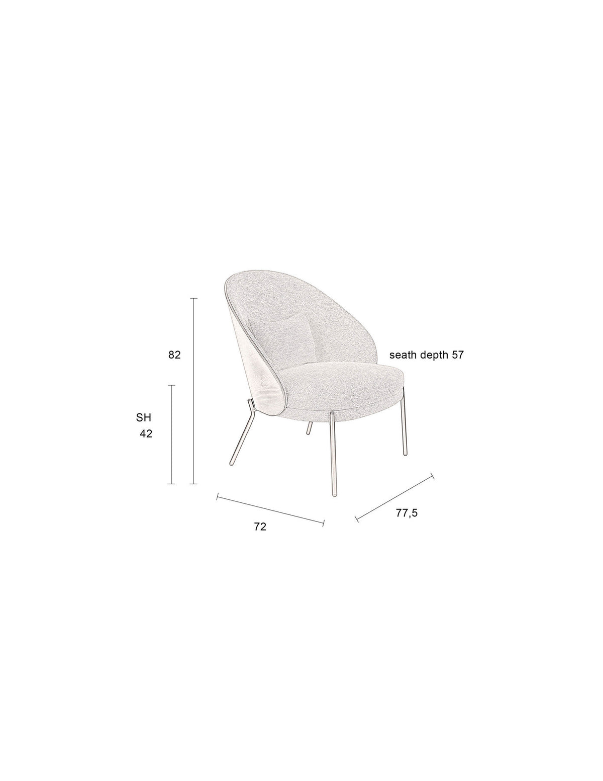 Sessel Rodin in Beige/Braun präsentiert im Onlineshop von KAQTU Design AG. Sessel ist von Dutchbone