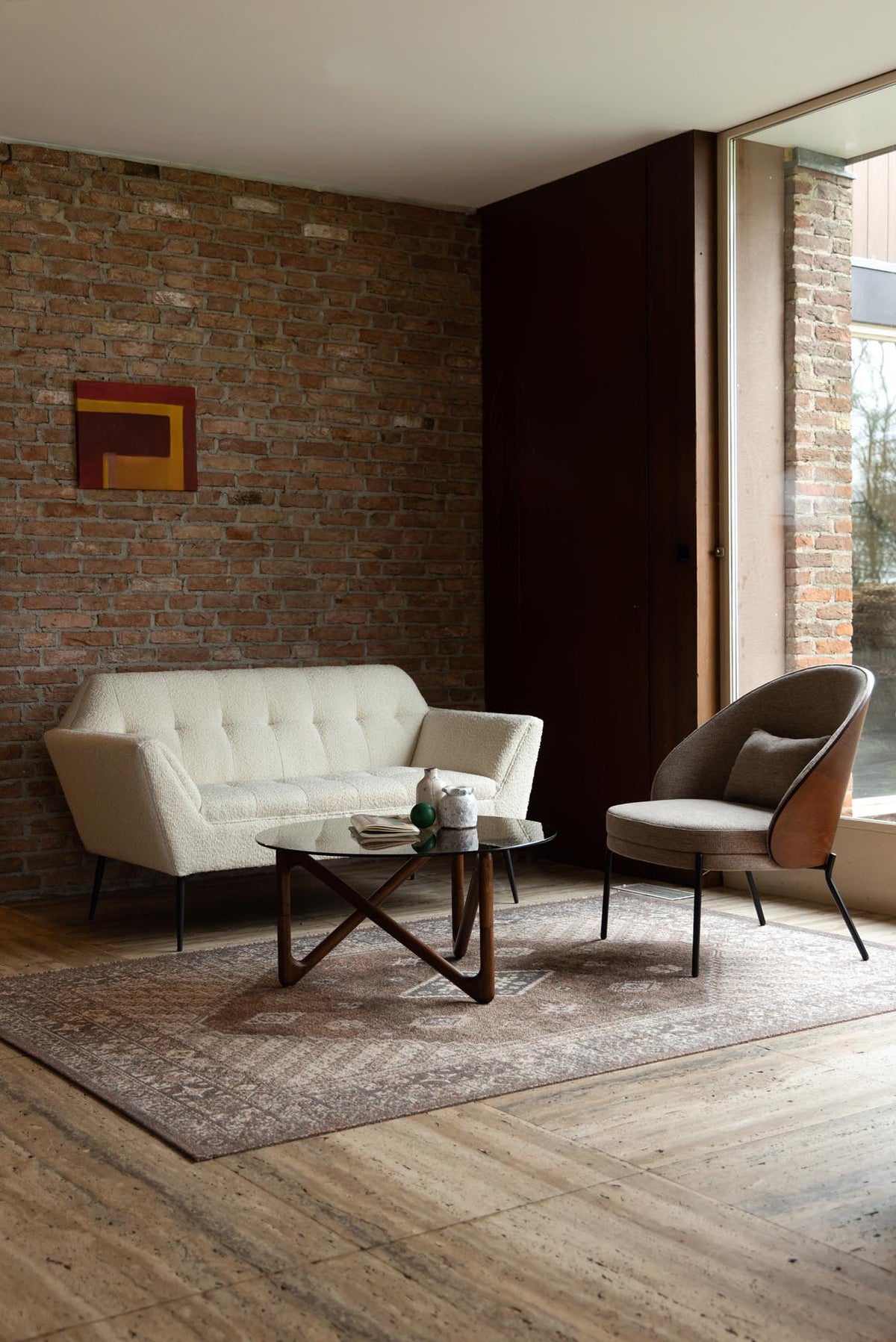 Sessel Rodin in Beige/Braun präsentiert im Onlineshop von KAQTU Design AG. Sessel ist von Dutchbone
