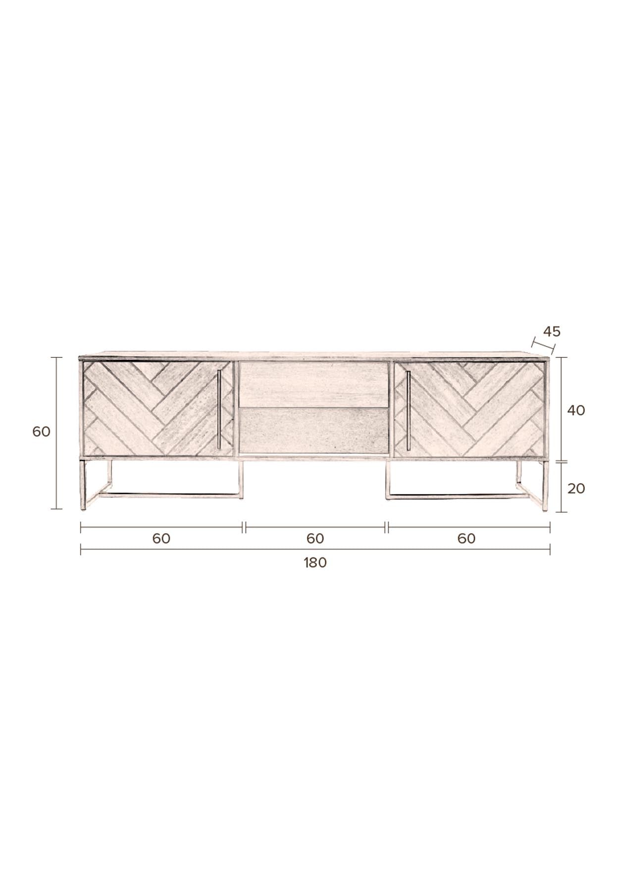 Sideboard Class Low in Braun/Messing präsentiert im Onlineshop von KAQTU Design AG. Sideboard ist von Dutchbone