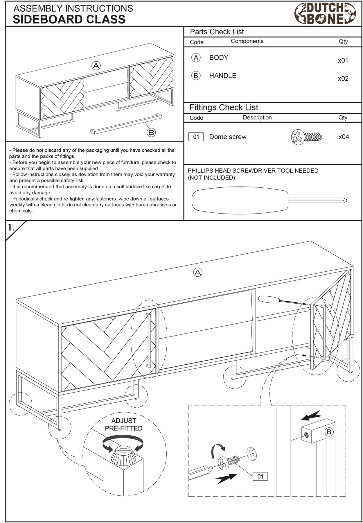 Sideboard Class Low in Braun/Messing präsentiert im Onlineshop von KAQTU Design AG. Sideboard ist von Dutchbone