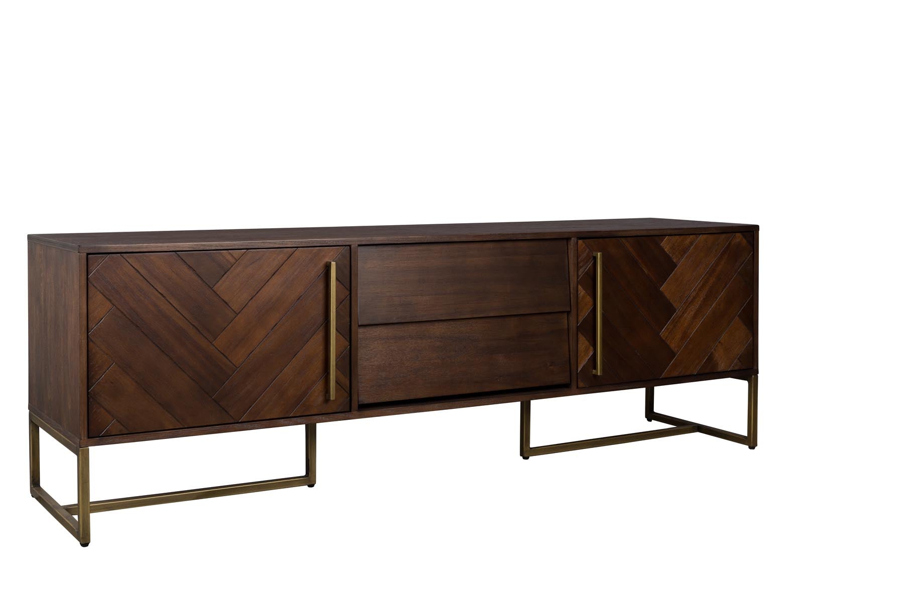 Sideboard Class Low in Braun/Messing präsentiert im Onlineshop von KAQTU Design AG. Sideboard ist von Dutchbone
