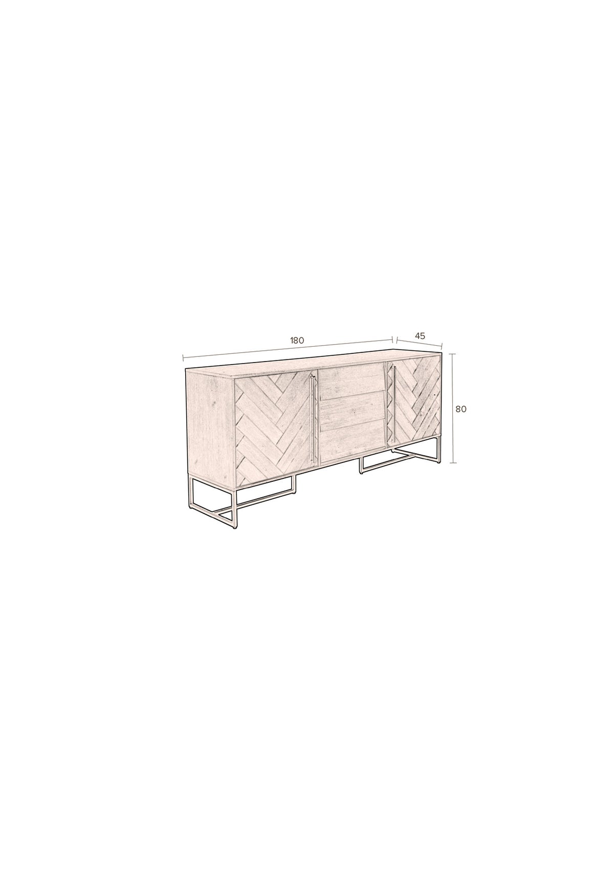 Sideboard Class High in Braun/Messing präsentiert im Onlineshop von KAQTU Design AG. Sideboard ist von Dutchbone