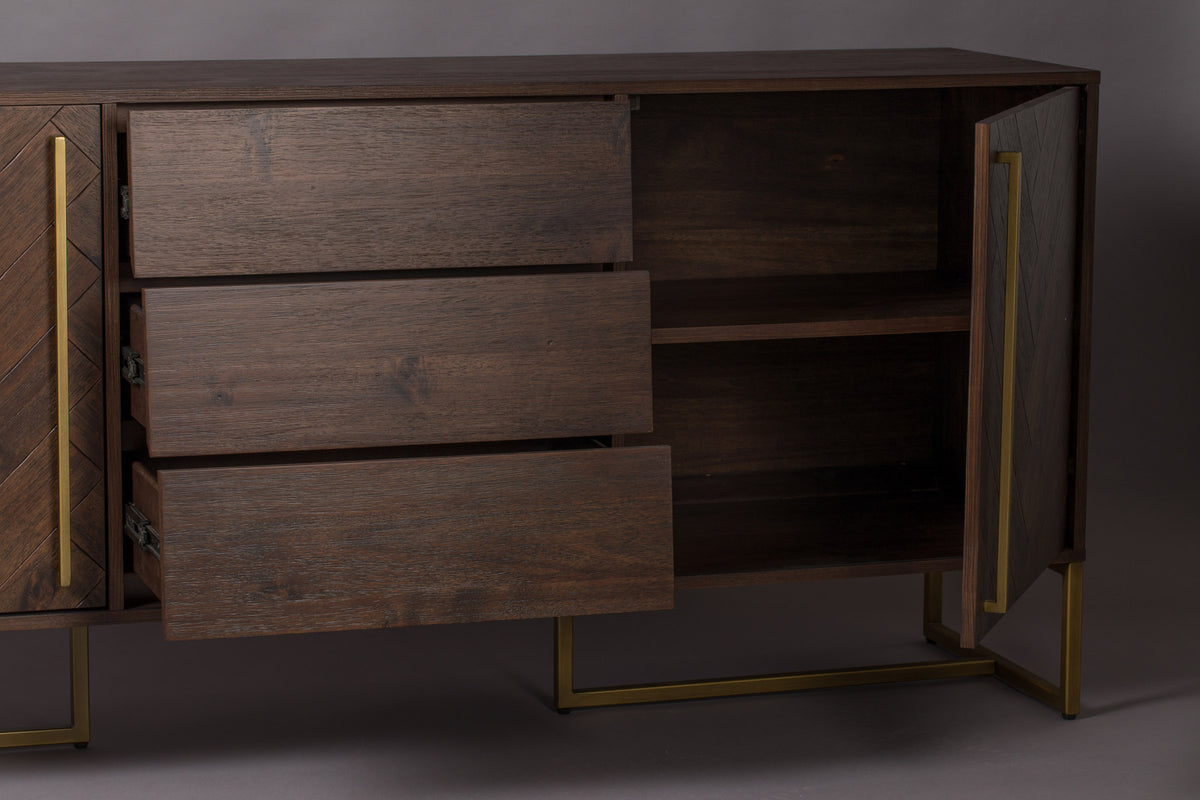 Sideboard Class High in Braun/Messing präsentiert im Onlineshop von KAQTU Design AG. Sideboard ist von Dutchbone