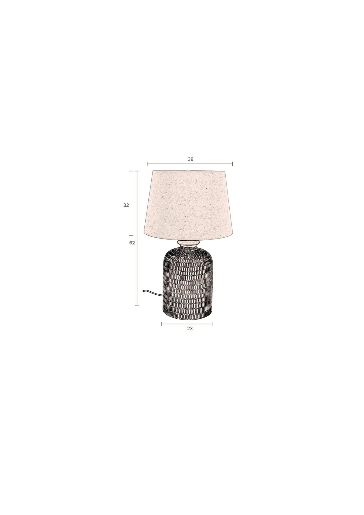 Tischleuchte Russel in Beige präsentiert im Onlineshop von KAQTU Design AG. Tischleuchte ist von Dutchbone