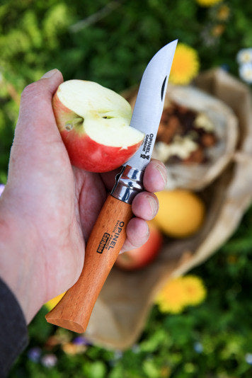 OPINEL Messer Nr. 10 10 cm Karbon-Stahl in Natur, Braun, Stahlgrau, Grau präsentiert im Onlineshop von KAQTU Design AG. Küchenmesser ist von OPINEL
