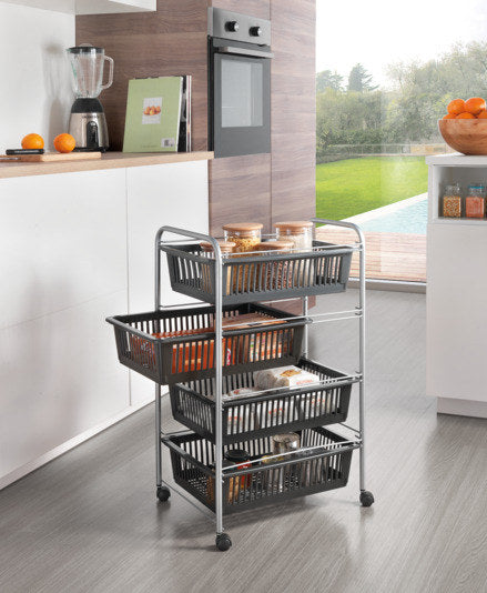 METALTEX Gemüsewagen Jumbo silbergrau in Silbergrau, Grau präsentiert im Onlineshop von KAQTU Design AG. Servierwagen ist von METALTEX