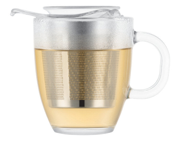 BODUM Teetasse YoYo Filter Inox in Transparent, Silber präsentiert im Onlineshop von KAQTU Design AG. Tasse ist von BODUM