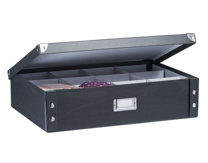 ZELLER Krawatten und Gürtelbox Karton schwarz 44.5x31.5x11 cm in Schwarz präsentiert im Onlineshop von KAQTU Design AG. Haushaltshilfen ist von ZELLER PRESENT