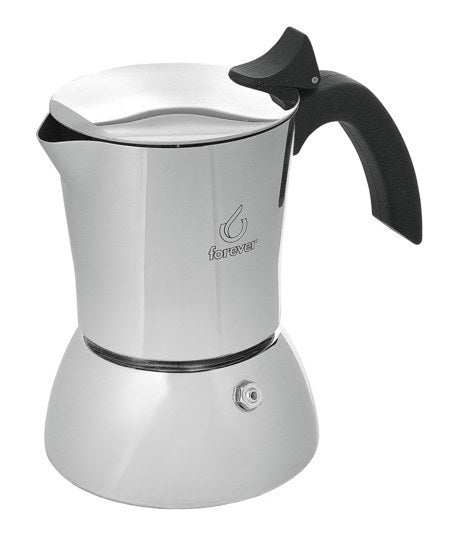 FOREVER Kaffeezubereiter Miss Perla 4 Tassen in Schwarz, Silber präsentiert im Onlineshop von KAQTU Design AG. Kaffeemaschine ist von FOREVER