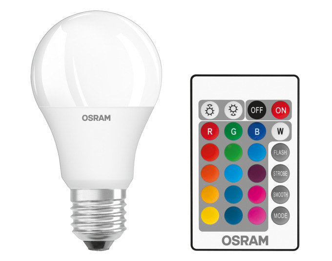 OSRAM LED-Lampe Classic A RGBW E27 9.0W 806lm frosted in Matt, Weiss, RAL 9001 präsentiert im Onlineshop von KAQTU Design AG. Leuchtmittel ist von OSRAM