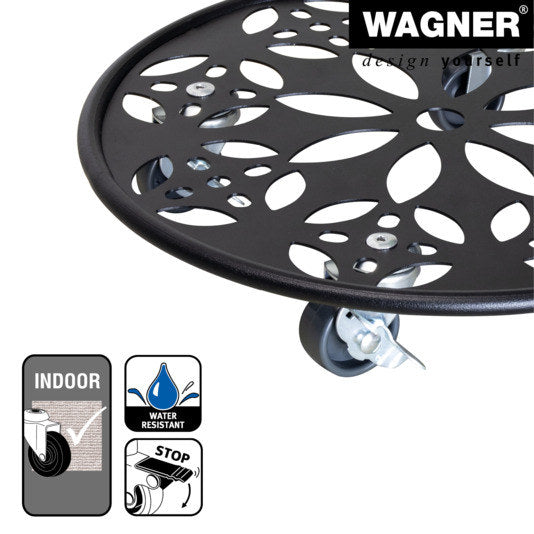 WAGNER SYSTEM Pflanzenroller GH0936 ø 30 cm schwarz in Schwarz präsentiert im Onlineshop von KAQTU Design AG. Pflanzenroller ist von WAGNER