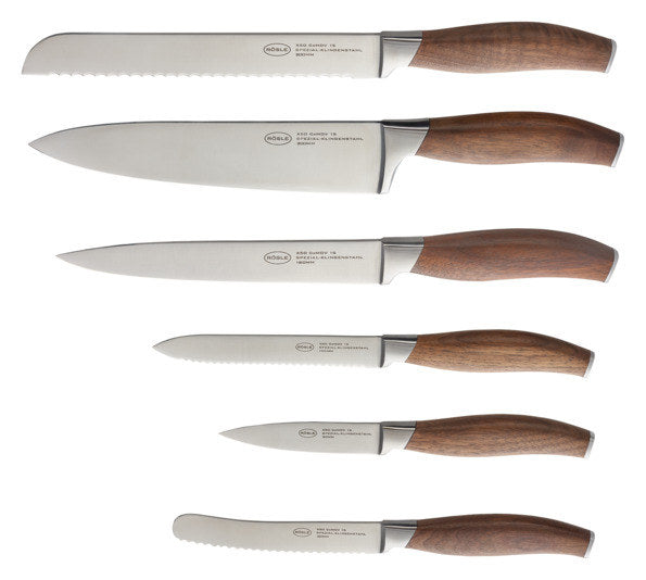 RÖSLE Messerblock Walnuss 7-teilig in Natur, Braun, Silber präsentiert im Onlineshop von KAQTU Design AG. Messerblock ist von RÖSLE
