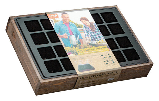 SIENA GARDEN Anzuchtvollholzkiste mit 24 Mulden in Transparent, Grau präsentiert im Onlineshop von KAQTU Design AG. Anzuchttopf ist von SIENA GARDEN