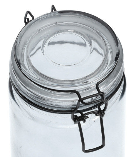 ZELLER PRESENT Vorratsglas mit Bügelverschluss 750 ml grau in Transparent, Grau präsentiert im Onlineshop von KAQTU Design AG. Vorratsbehälter ist von ZELLER PRESENT