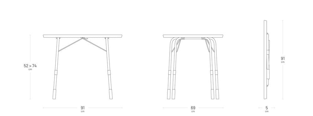 LAFUMA Tisch California 69x91 cm in Carbon, Grau, Alu brut, Silber präsentiert im Onlineshop von KAQTU Design AG. Gartentisch ist von LAFUMA