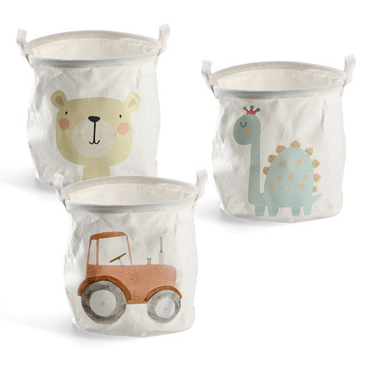 ZELLER Aufbewahrungskorb Traktor ø 30 cm in Off white, Weiss, Dekoriert präsentiert im Onlineshop von KAQTU Design AG. Aufbewährungskörbe ist von ZELLER PRESENT